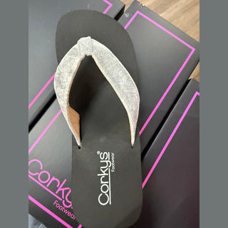 Corky's Overboard Silver Flip Flop