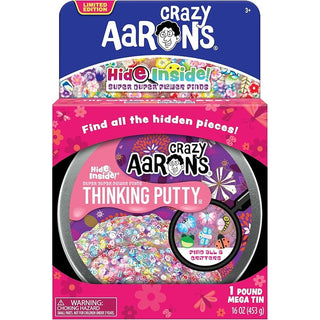 Crazy Aaron's Limited Edition Flower Finds Thinking Putty in 1lb Mega Tin with hidden flower and critter pieces