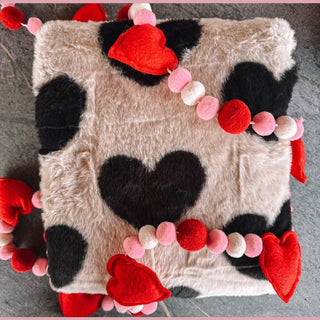 Prickly Pear Blankets Cream Heart Blanket