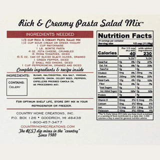 Country Home Creations Snacks Creamy Pasta Salad Mix