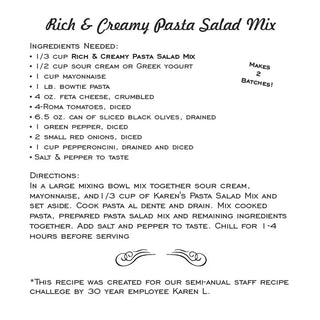 Country Home Creations Snacks Creamy Pasta Salad Mix