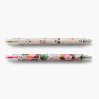 Two floral-patterned pens 