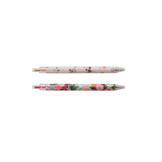 Rifle Paper Co. Dahlia Set of 2 Gel Pens with floral patterns on white background