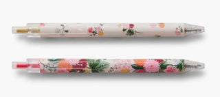 Two floral-patterned pens 