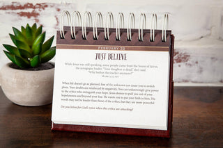 Daily Strength for Men spiral flip calendar open to February 22 devotional page
