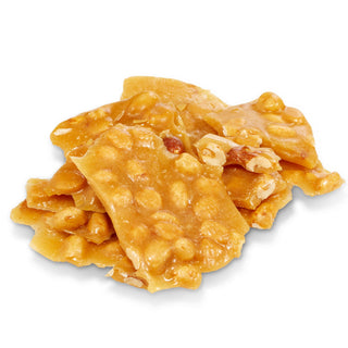 Abdallah Deluxe Peanut Brittle golden caramel candy pieces studded with roasted peanuts, 8oz