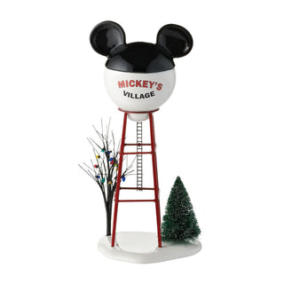 Department 56 Disney Village Mickey Mouse water tower collectible figurine with red support structure