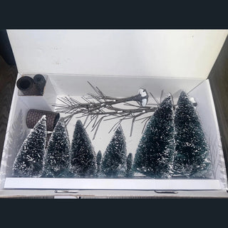 Department 56 Christmas village starter kit box set with trees and snow bag