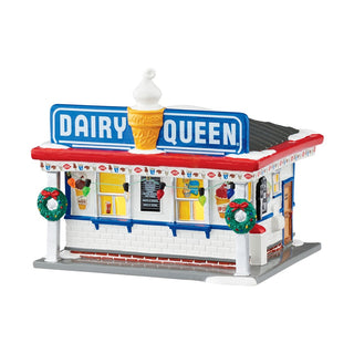 Department 56 Snow Village Dairy Queen miniature building figurine with Christmas decorations
