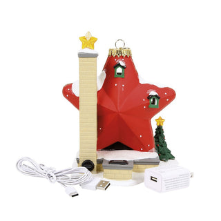 Department 56 Npsvl Sparkle Star House lighted figurine with USB cable and power adapter