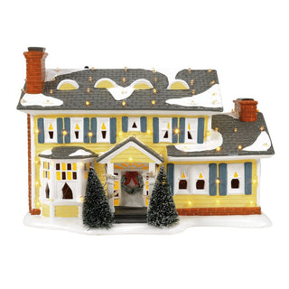 Department 56 Griswold Holiday House ceramic lit village building with snow and Christmas decorations