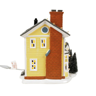 Department 56 Griswold Holiday House ceramic village figurine with Christmas lights and brick chimney