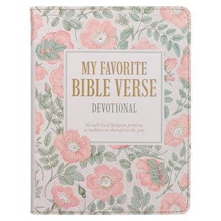 My Favorite Bible Verse Devotional in pink floral faux leather cover with Scripture promises