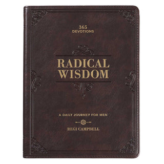Radical Wisdom 365 Devotions faux leather daily journal for men by Regi Campbell
