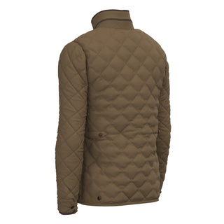 Back view of Local Boy Outfitters Diamond Quilted Jacket in Mocha brown with snap details