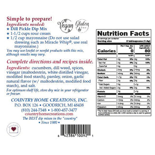 Country Home Creations Snacks Dill Pickle Dip Mix