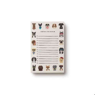 Notepad checklist with dog illustrations 