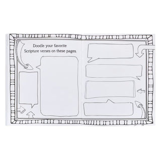 Blank page with doodle prompts for Scripture verses 