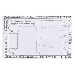 Blank page with doodle prompts for Scripture verses 
