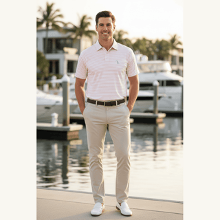 Local Boy Men's Tops Edisto Peach Polo