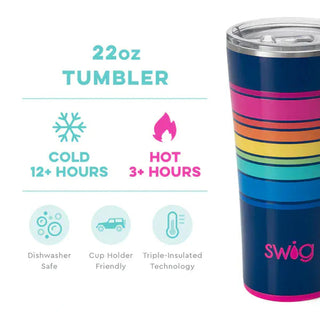 Swig 22oz insulated tumbler features cup holder friendly triple insulation