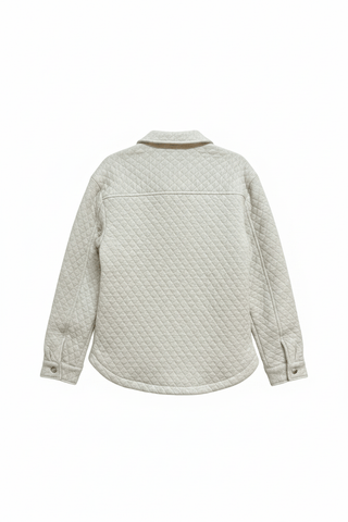 Elizabeth Quilted Knit Shacket in Oatmel