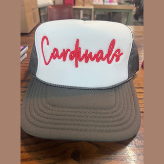 Texas True Threads Women's Hats Gray/Red Cardinals Embroidered Foam Trucker Hat
