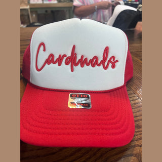 Texas True Threads Women's Hats White/Red Cardinals Embroidered Foam Trucker Hat