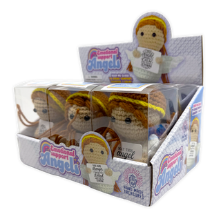 Emotional Support Angels crochet angel dolls retail display box set, handmade