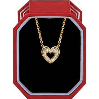 Brighton Enchanting Heart Necklace with crystal pavé pendant displayed in red gift box