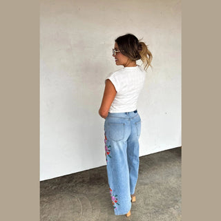 Evie Floral Embroidered Jeans