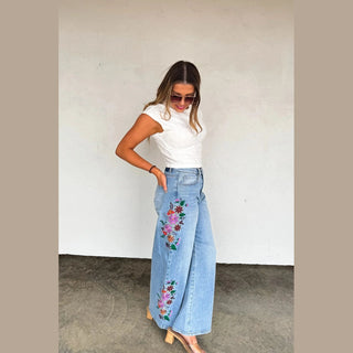 Evie Floral Embroidered Jeans