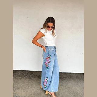 Evie Floral Embroidered Jeans