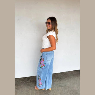Evie Floral Embroidered Jeans