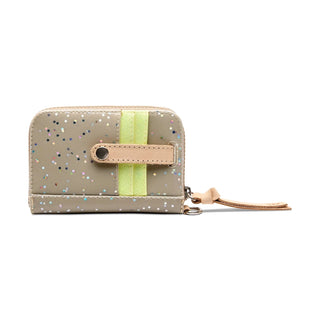 Small wallet with star pattern and green strap