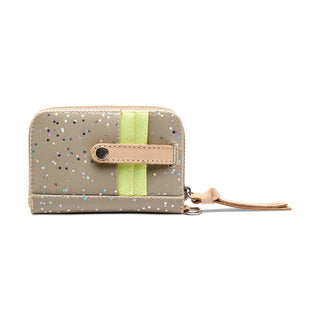 Small wallet with star pattern and green strap