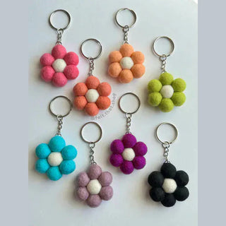 Felt That Keychains Felt Flower Keychain