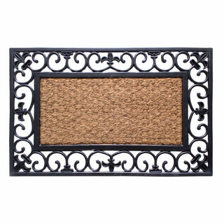 RugSmith Home Decor 18”X27.5” Fleur De Lis Border Doormat