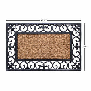 RugSmith Home Decor 18”X27.5” Fleur De Lis Border Doormat