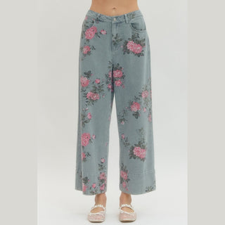 Entro Women's Pants Floral Print Pants