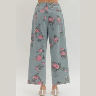 Entro Women's Pants Floral Print Pants