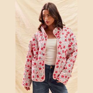 So Me Women's Jackets Floral Quilted Jacket