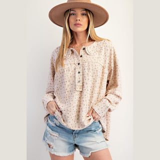 Easel Women's Tops Floral Thermal Top