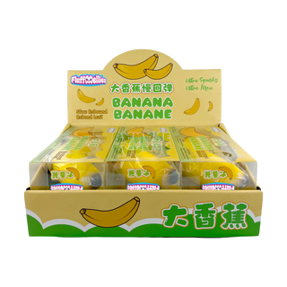 Fluffmellies banana squishy slow-rebound toy display box, yellow, 6-pack retail tray