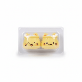 White cat shuomai squishi toy in retail packaging