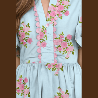 Flutter Sleeve Floral Maxi Dress