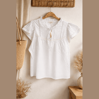 Flutter Sleeves Peasant Top