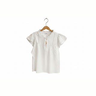 Flutter Sleeves Peasant Top