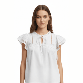 Flutter Sleeves Peasant Top