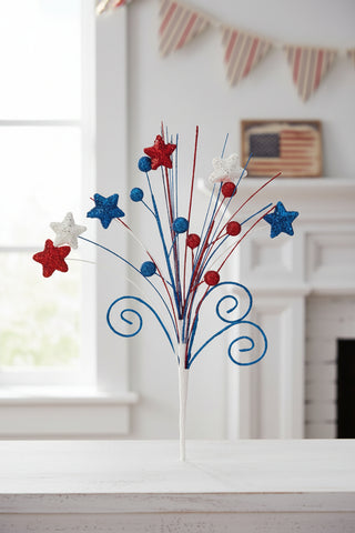 Decorative branch with red, white, and blue stars 